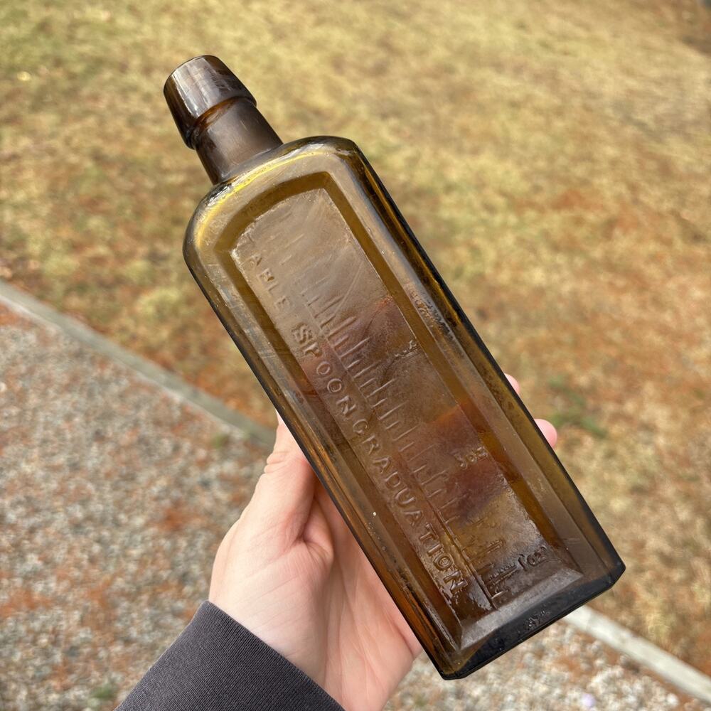 Antique Amber Pat. 1866 Dr SB HARTMAN & Co Michler's Herb Bitters Bottle - Picture 2 of 13